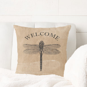 Coussin Accueil Libellule Vintage