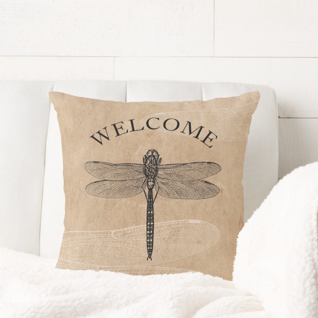 Coussin Accueil Libellule Vintage (Créateur téléchargé)