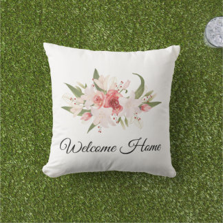 Coussin Accueil Maison Design Floral Aquarelle Extérieur