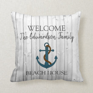 Coussin Accueil nautique d'ancre à la maison de plage de