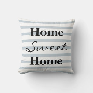Coussin Accueil personnalisé rayé Sweet Home
