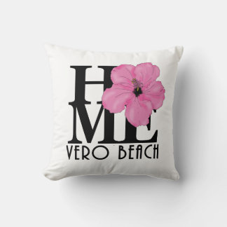 Coussin ACCUEIL Plage Vero Hibiscus rose