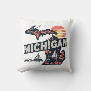 Coussin Accueil State Retro Color Michigan