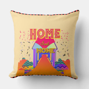 Coussin Accueil Sweet Accueil Beige Rouge Reverse