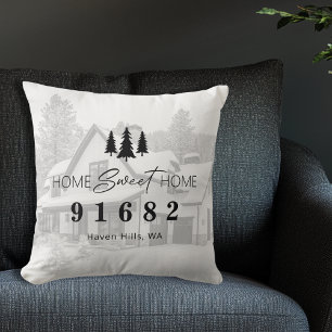 Coussin Accueil Sweet Home Photo Code postal