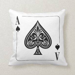 Coussin Ace de pique jouer carte, poker, casino