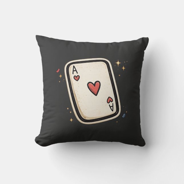 Coussin Ace of Hearts Minimal Playing Card Art (Recto)