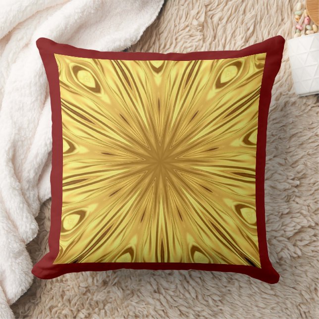 Coussin Achempong Designer Pillow: Crimson & Gold Opulent  (Couverture)
