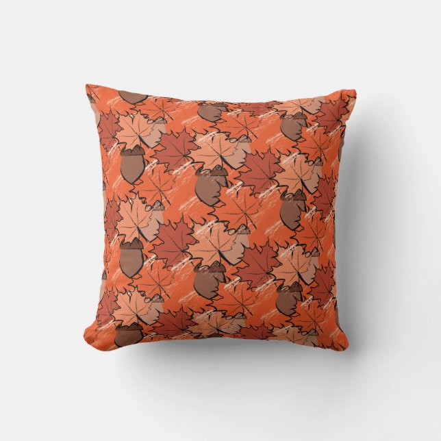 Coussin Acorns et feuille II (Recto)
