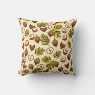 Coussin Acorns Feuilles de noisette Motif sans couture