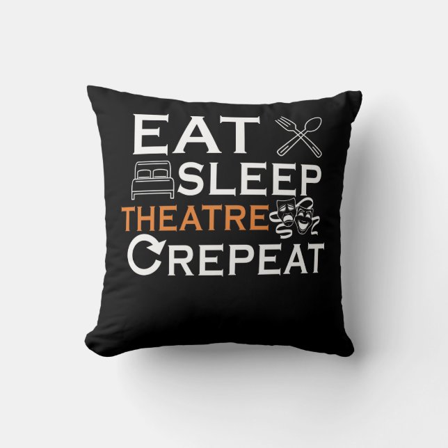 Coussin Acteur de théâtre mangeant le Théâtre Sleep Show (Recto)