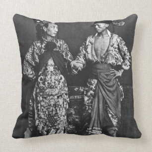 Coussin Acteurs chinois, c.1870 (photo de b/w)