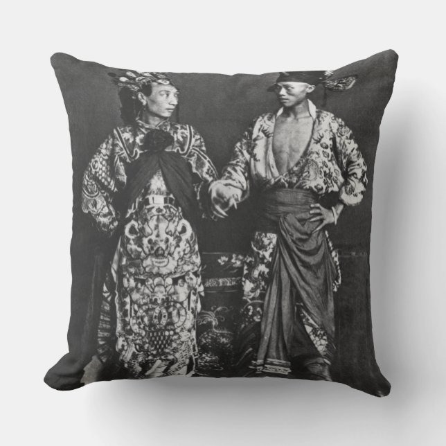 Coussin Acteurs chinois, c.1870 (photo de b/w) (Recto)