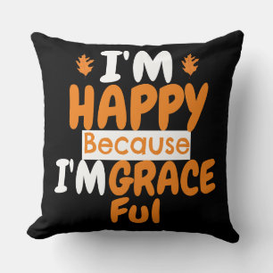 Coussin Action de grâce Joyeux et gracieux Thème Automne