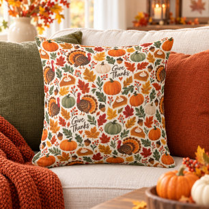 Coussin Action de grâce Remercier Récolte d'automne