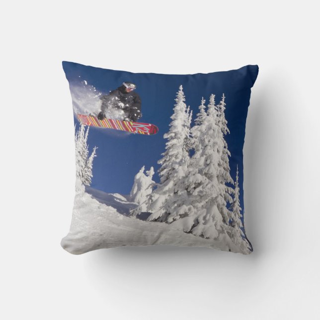 Coussin Action de snowboard à Whitefish Mountain Resort (Recto)