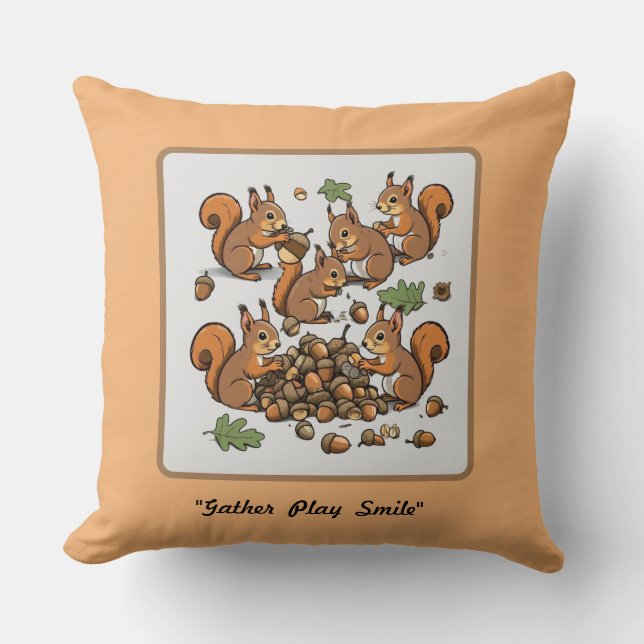 Coussin "Activité de l'écureuil de noisette (Recto)