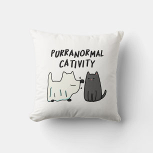 Coussin Activité surnaturelle féline Blague drôle d'Hallow
