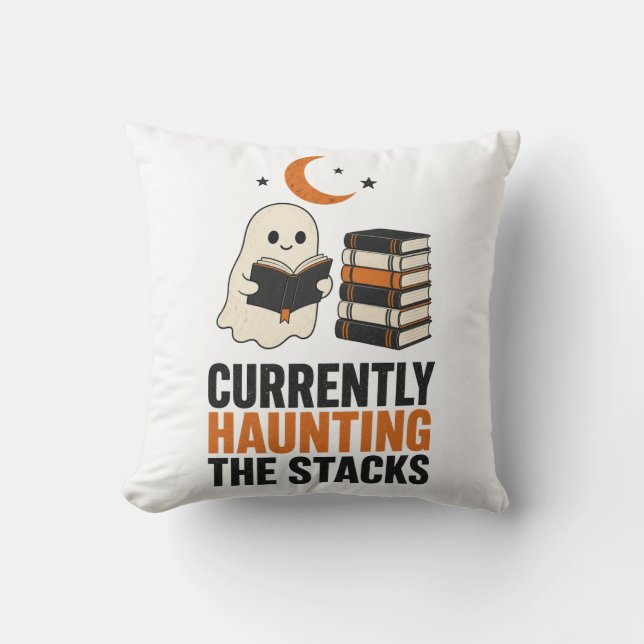 Coussin Actuellement à hanter les rayons, lecture de livre (Recto)