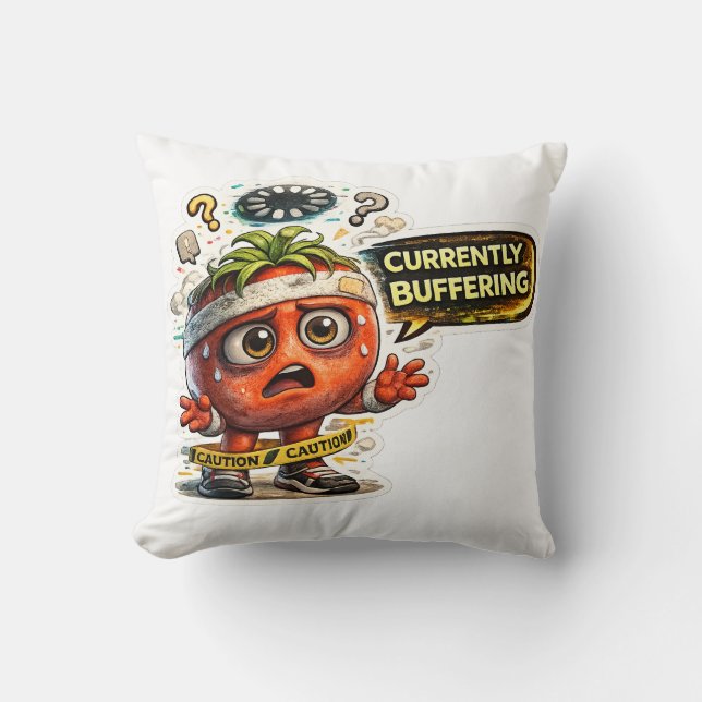 Coussin Actuellement en tamponnage Introverti rétro drôle  (Recto)
