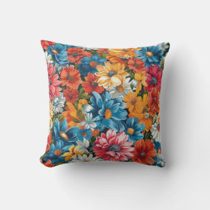 Coussin AD 026 - Motif graphique numérique floral