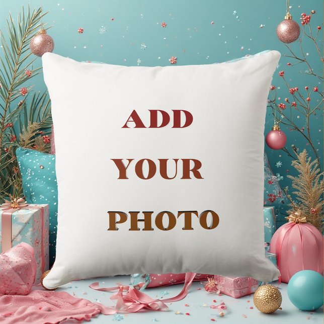 Coussin Add Your Photo Modern Elegant Minimal Style Custom (Add Your Photo Modern Elegant Minimal Style Custom Throw Pillow)