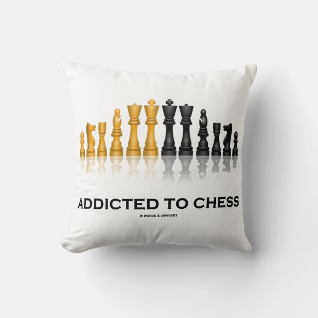 Coussin Addicé Aux Échecs (Humour D'Échecs Dit) Jeu D'Éche (Recto)
