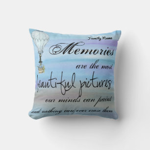 Coussin Adieu Bonvoyage Cadeau Hot Air Balloon Ajouter Nom