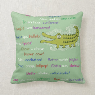 Coussin Adieu et bonne chance de Groupe, Alligator