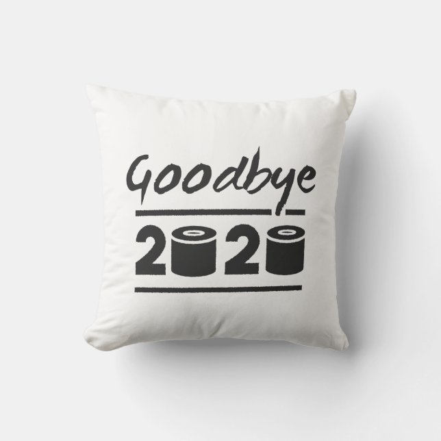 Coussin Adieu papier toilette 2020 - c’est fini (Recto)