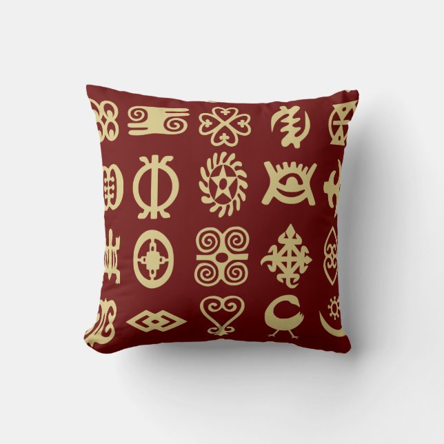Coussin Adinkra, symboles africains, Afrique, sagesse (Recto)