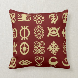 Coussin Adinkra, symboles africains, Afrique, sagesse