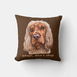 Coussin ADOPTER, NE PAS SHOP (Anglais Cocker Spaniel)