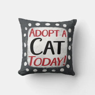 Coussin Adopter Un Chat Aujourd'Hui Jeter L'Oreiller