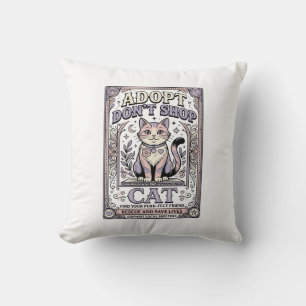 Coussin Adoptez Ne Pas Acheter Chat Sauvetage de Chat Adop
