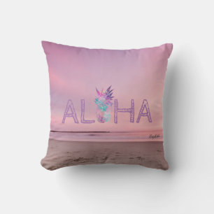 Coussin Adorable Aloha Hawaiian Ananas, Coucher de soleil