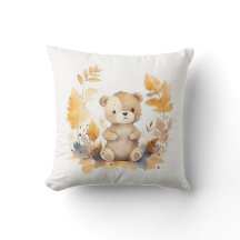 Adorable ami de la forêt : ours de bébé en Feuille