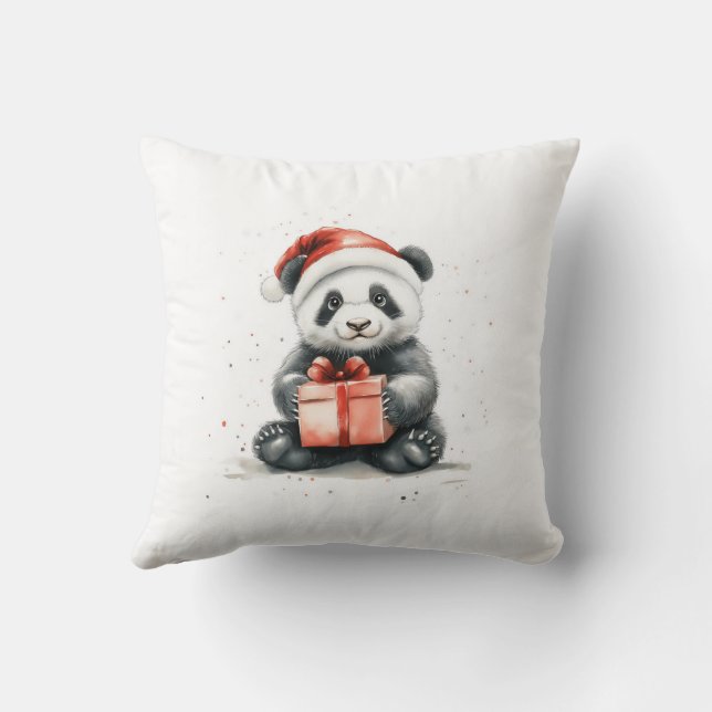 Coussin Adorable Animal Noël série bébé Panda Ours (Verso)