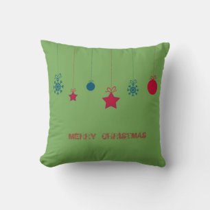 Coussin Adorable, Boules de Noël, Joyeux Noël