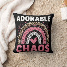 Adorable Chaos Black Leopard Rainbow Kids Pillow