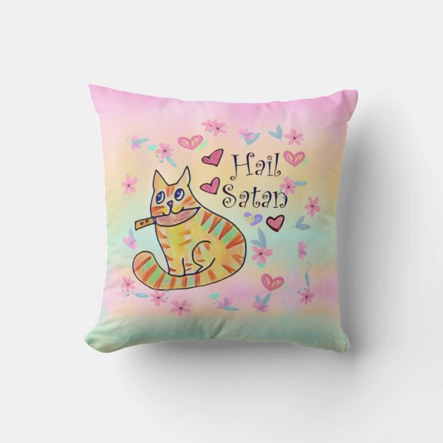 Coussin adorable chatte chatte mignonne mais sarcastique (Recto)
