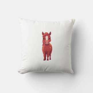Coussin Adorable cheval châtaigne rouge