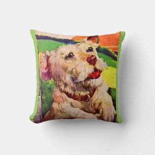 Coussin adorable chien de terrier des années 1940