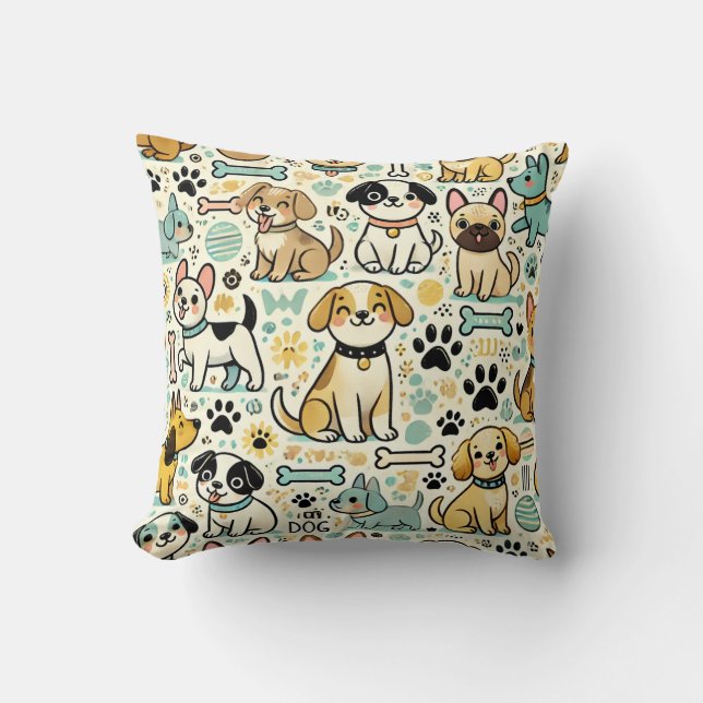 Coussin Adorable Chien Motif Cushion (Recto)