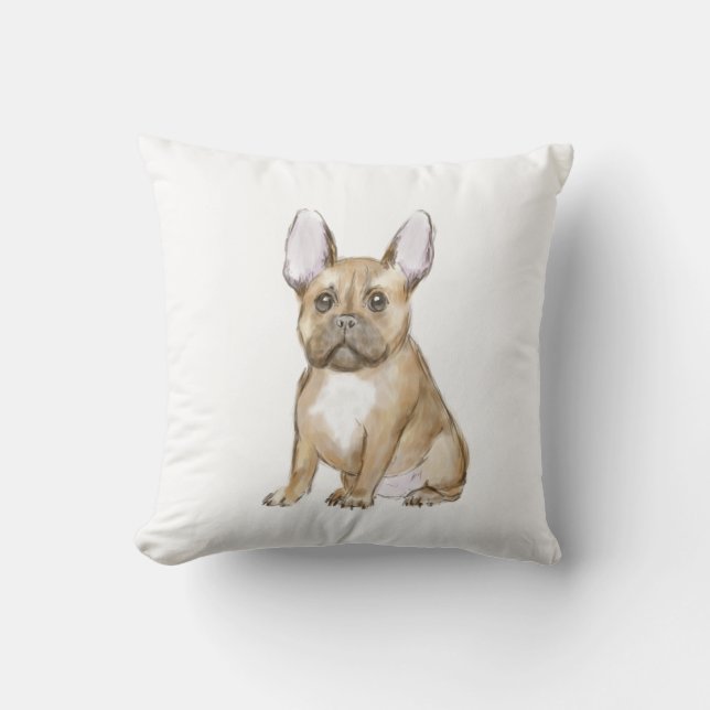 Coussin Adorable chiot français bulldog (Recto)