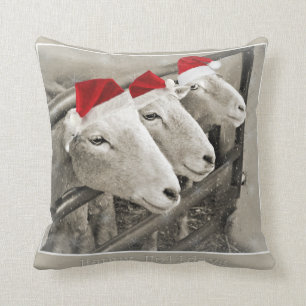 Coussin adorable de moutons de vacances