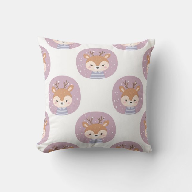 Coussin Adorable Deer Portrait Motif (Recto)