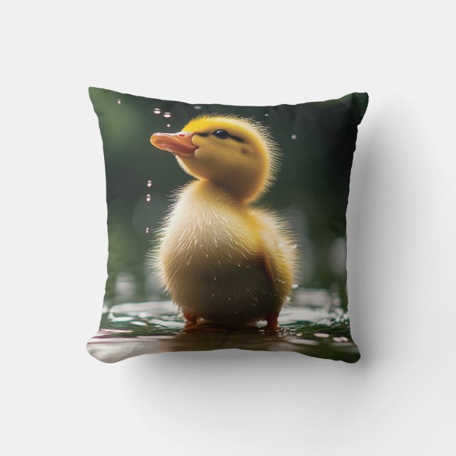 Coussin "Adorable Duckling in the Rain  (Recto)