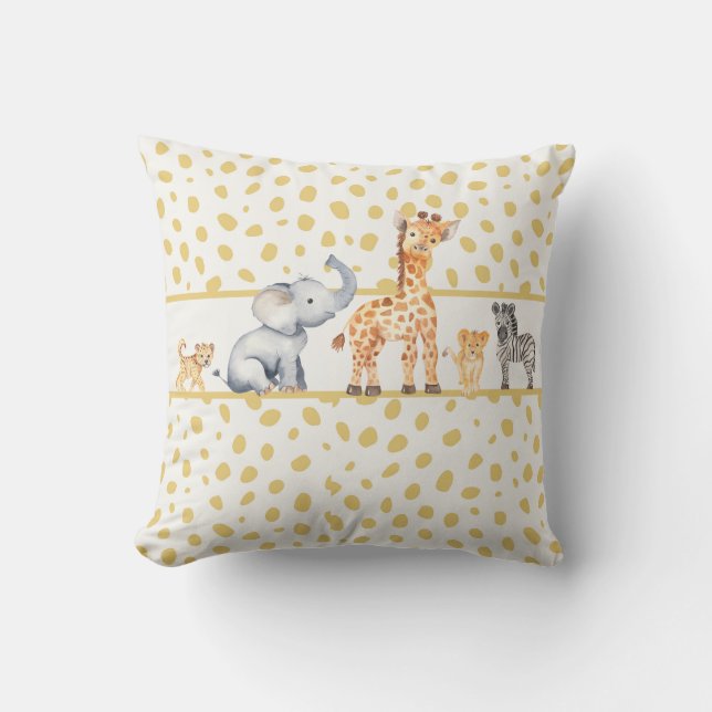 Coussin Adorable Jungle Safari Animaux Motif (Recto)