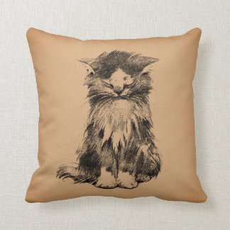 Coussin Adorable Kitten Vintage Chat Art Jeu d'oreiller
